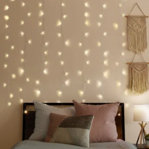 Merkury Innovations Warm White Cascading LED Curtain Lights, 3.5x5 ft.
